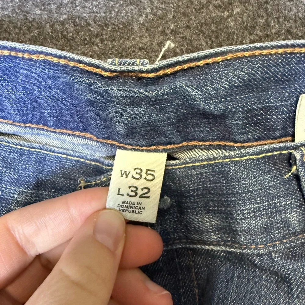 Y2K Banana Republic Jeans Mens 35x32 Blue Boot Cut 078 Faded Whiskered VTG Denim